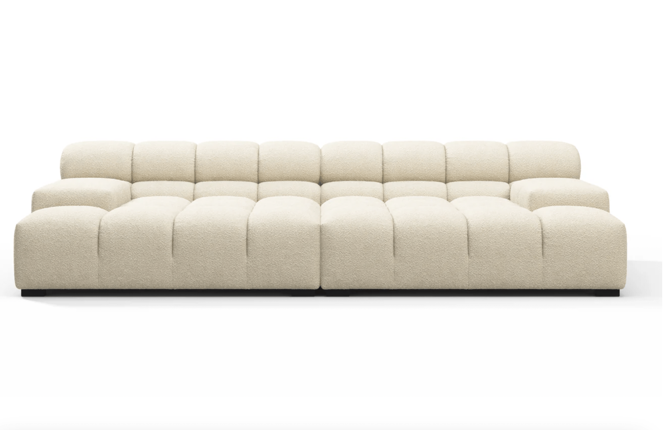 Interior Icons Tufted sofa Cream colored channel tufted oversized sofa modern and structural