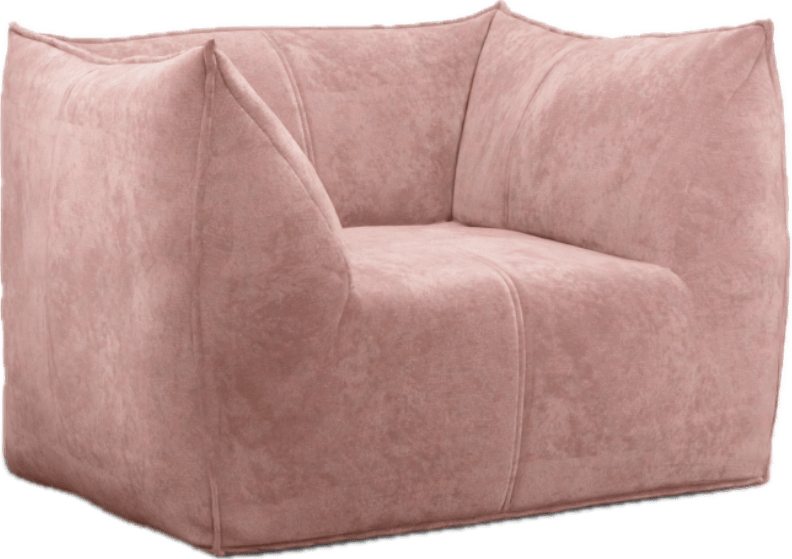 Dusty rose velvet accent chair with plush, sculptural form