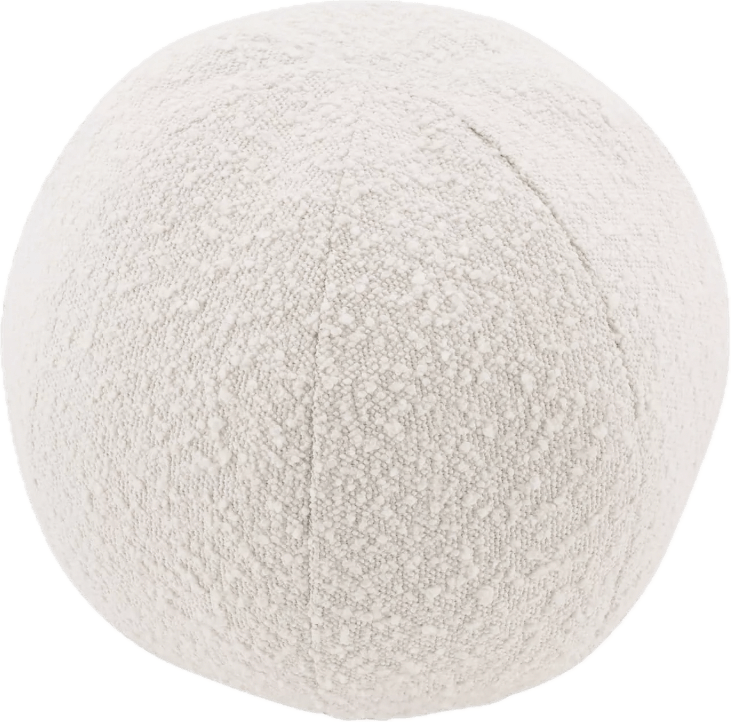 Textured off-white round ball pillow
