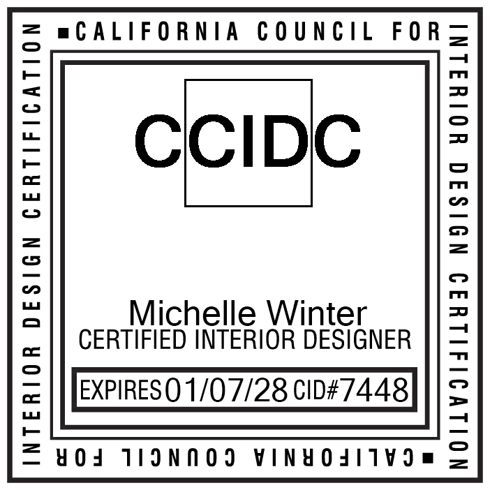 Certification Logo from the California Counsel for Interior Design Certification for Michelle Winter